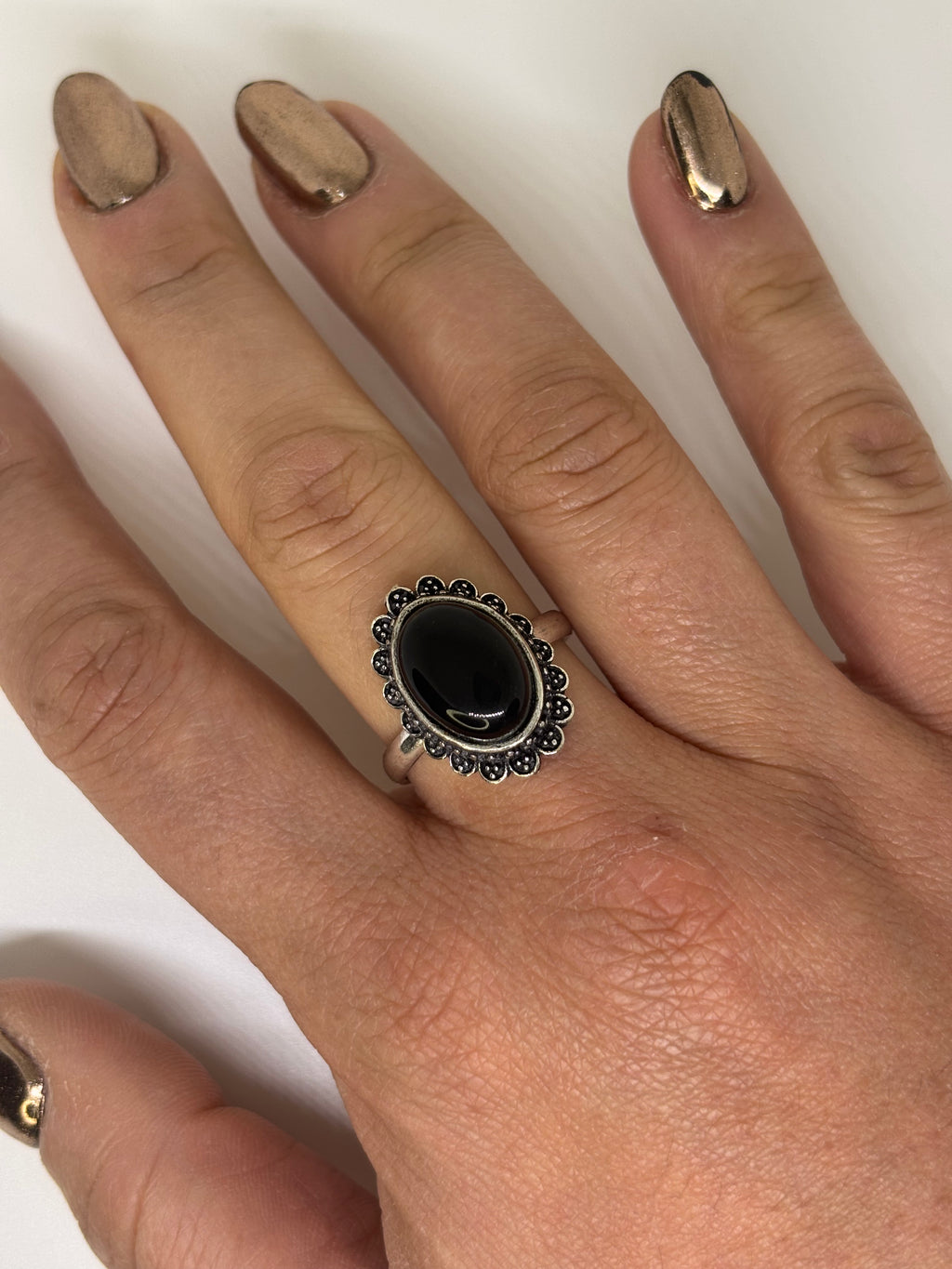 Anello regolabile con pietra - Tormalina