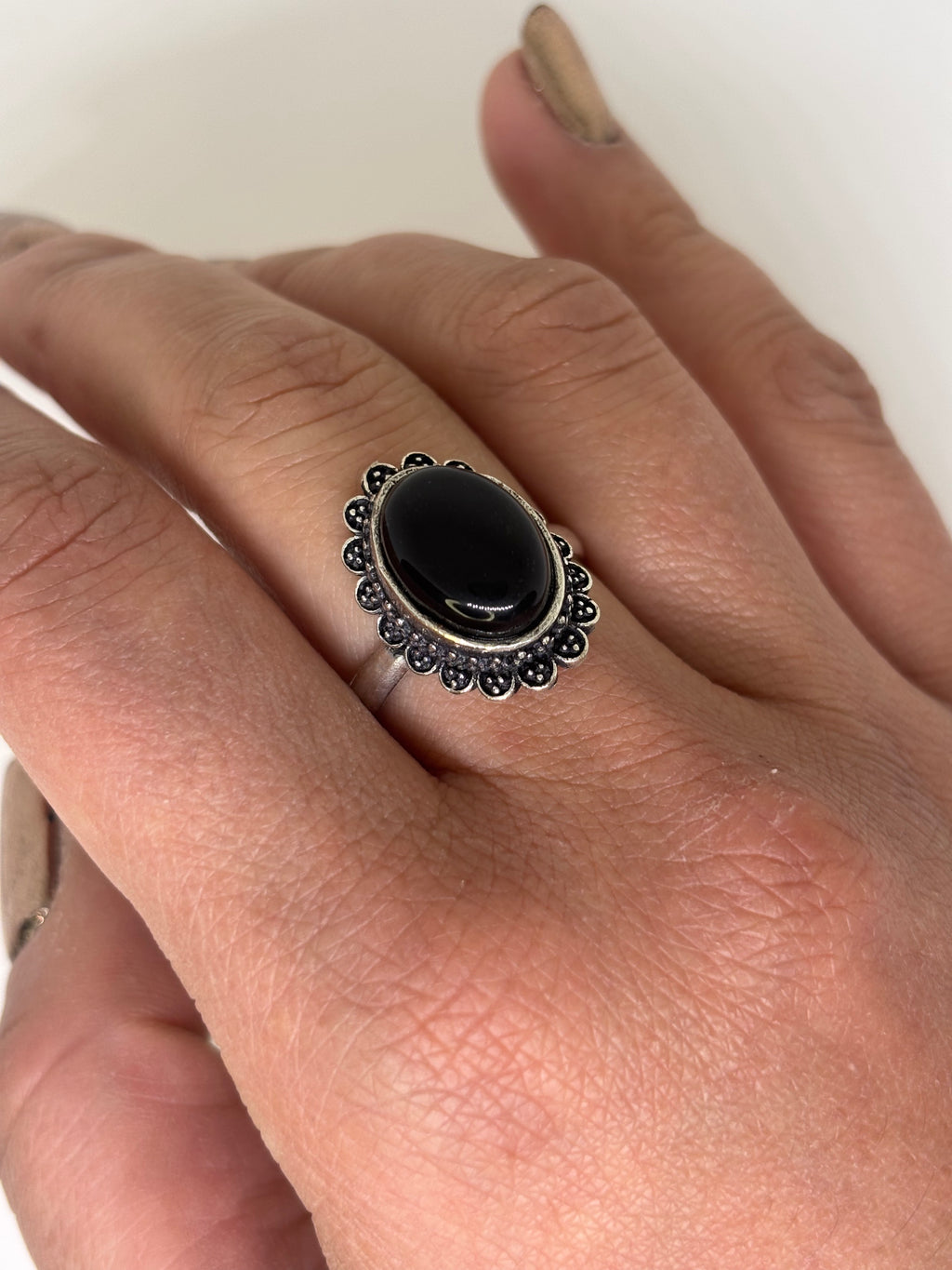 Anello regolabile con pietra - Tormalina