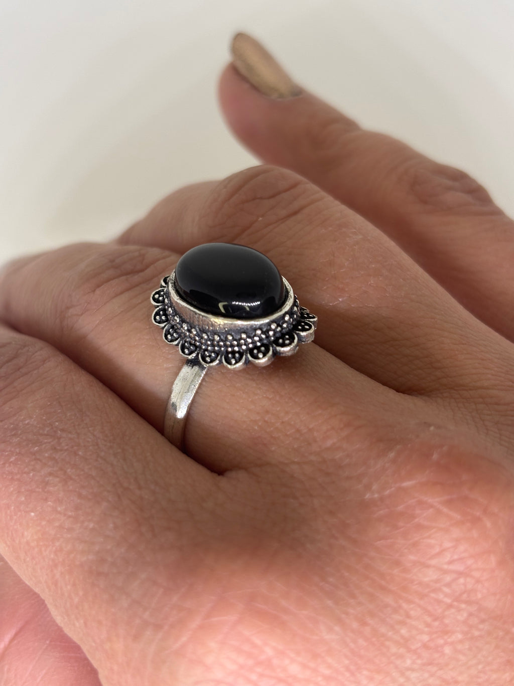 Anello regolabile con pietra - Tormalina