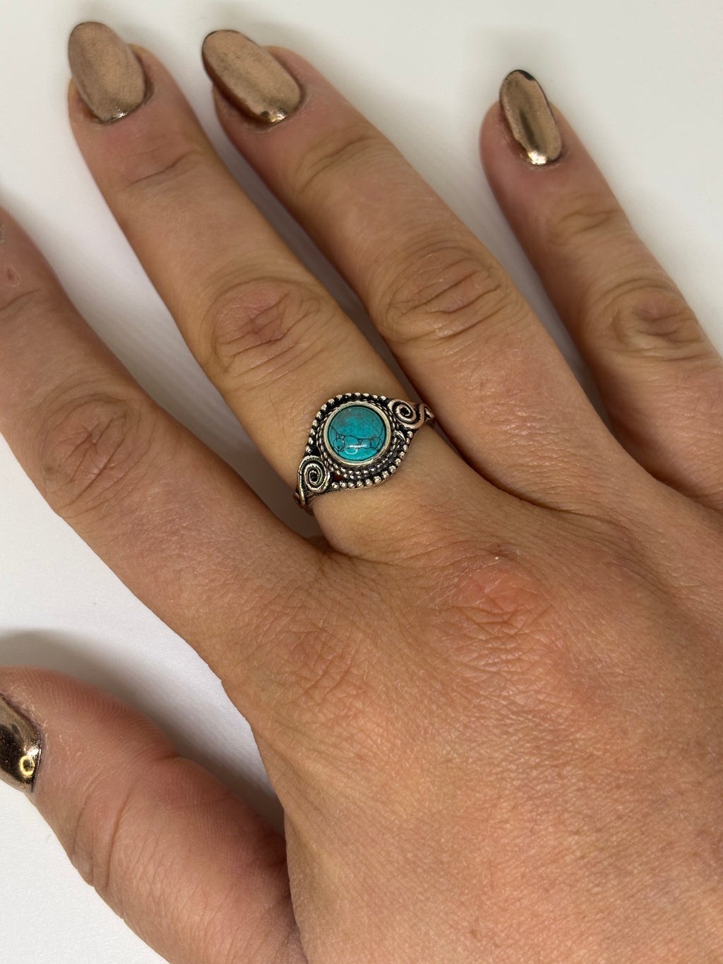 Anello regolabile con pietra - Turchese