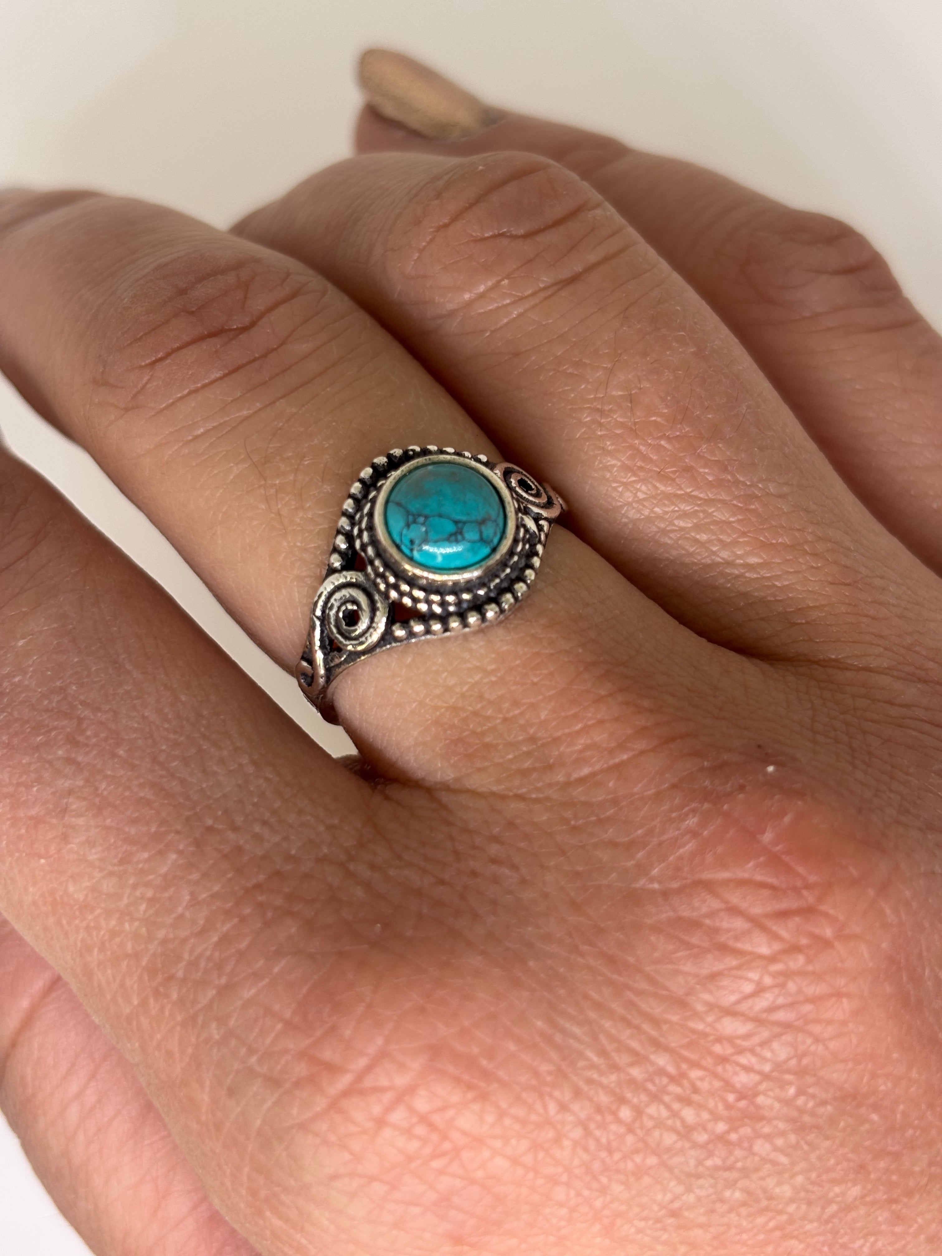 Anello regolabile con pietra - Turchese