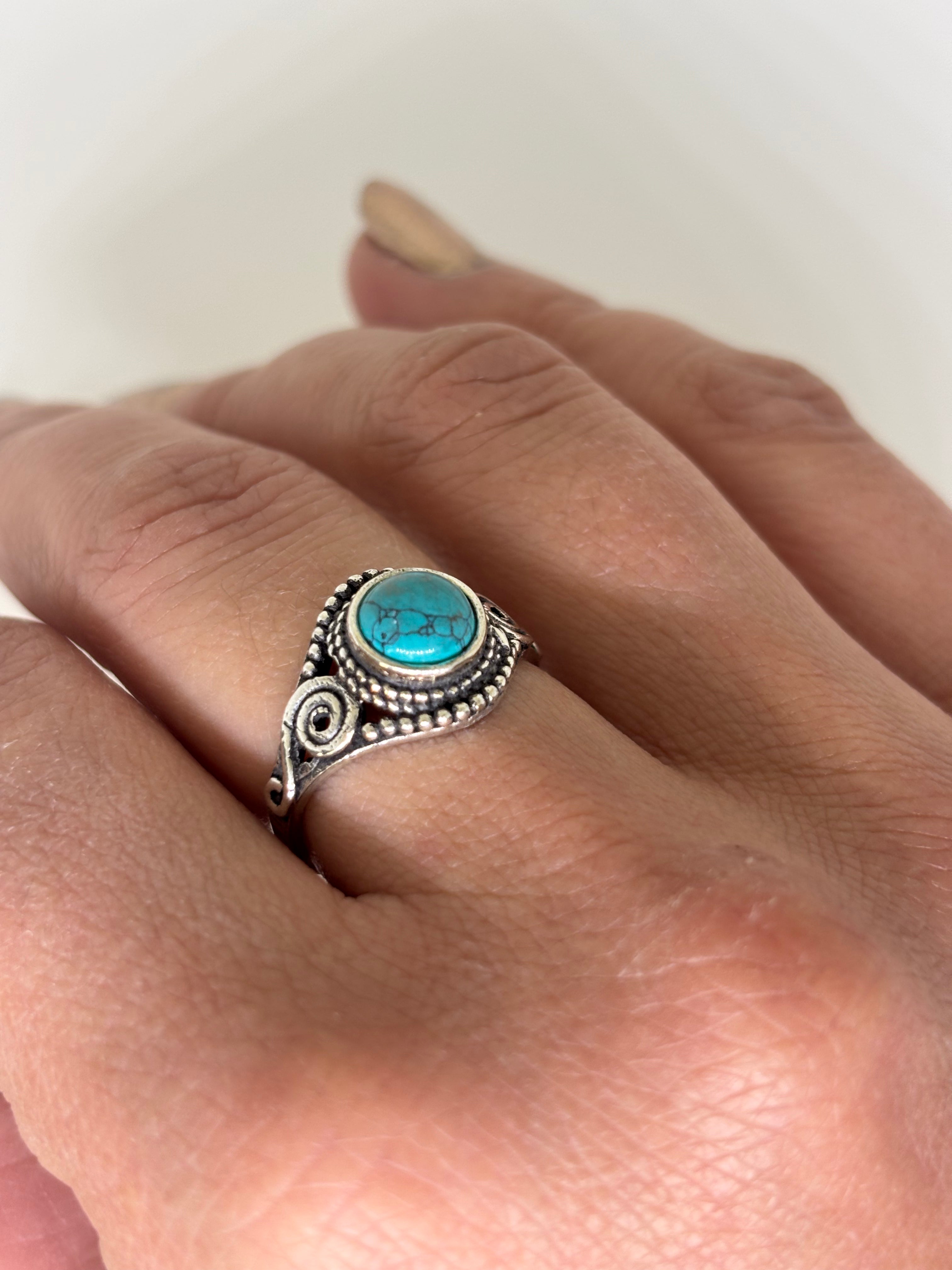 Anello regolabile con pietra - Turchese