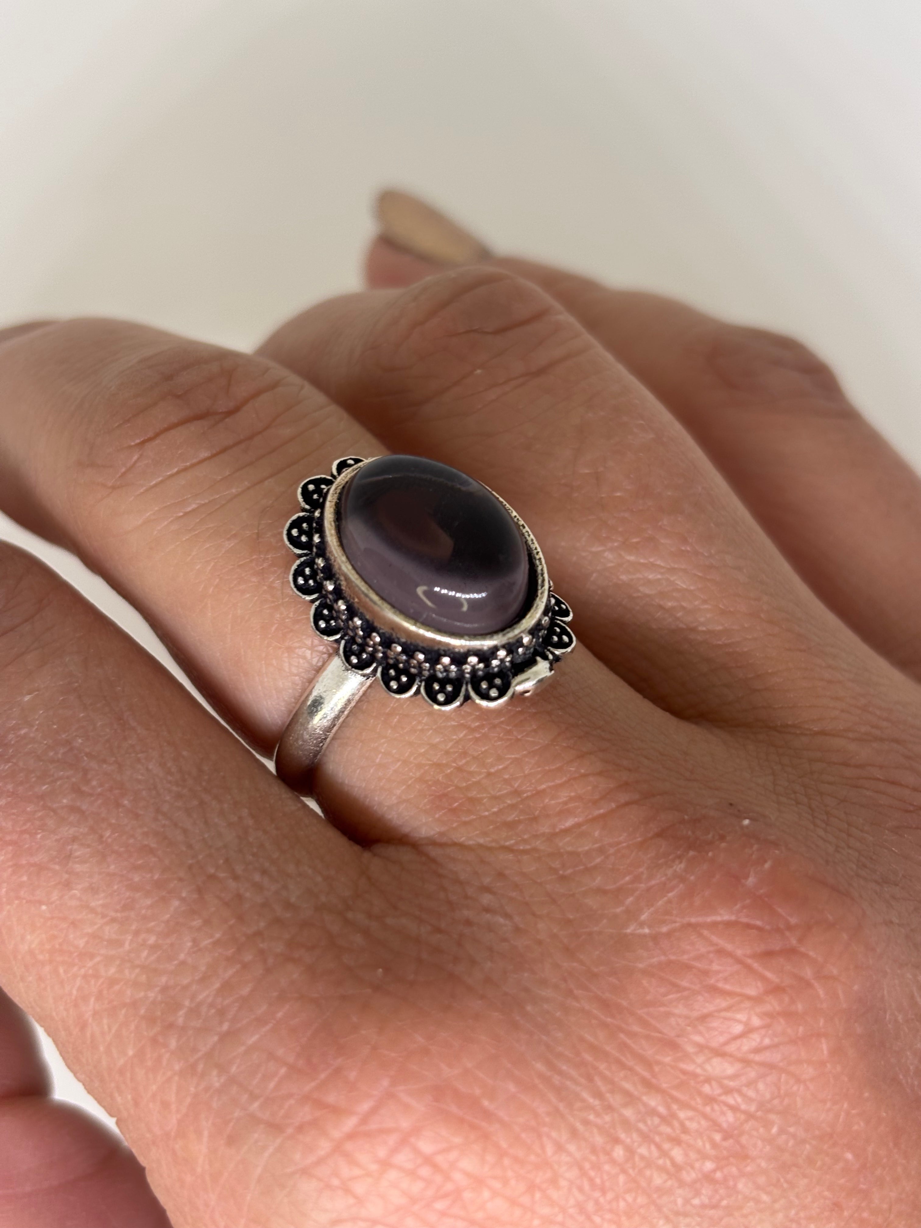 Anello regolabile con pietra - Ametista