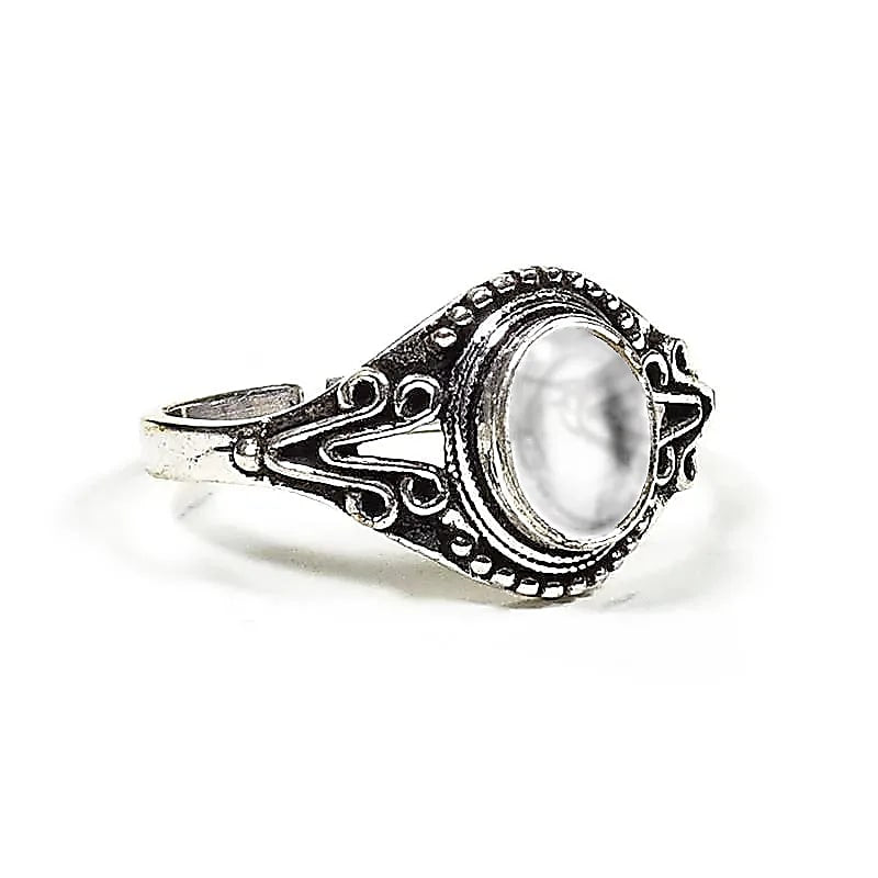 Anello regolabile con pietra - Quarzo Ialino